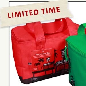 New with tag. Trader Joe’s mini insulated bag in red.